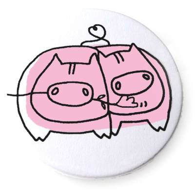 Doppeltes Glück, Button, Magnet, Taschenspiegel oder Flaschenöffner, handgemacht