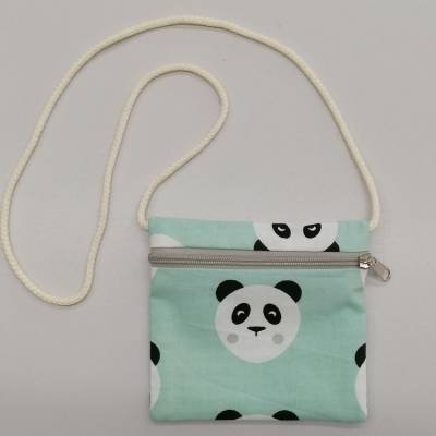 Brustbeutel Kinder Baumwolle – Brusttasche zum Umhängen, waschbar, mit Reißverschluss, 80cm Kordel