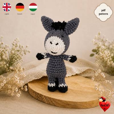 Amigurumi Esel Häkelanleitung PDF – Anfängerfreundlich, DIY Kuscheltier, Sofort-Download