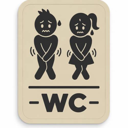 WC-Schild „Dringend“ – lustiges Türschild fürs Bad oder Gäste-WC