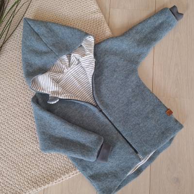 Oversized Jacke aus Wollwalk, Gr. 104, mint, Jersey
