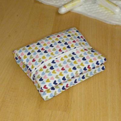Tampontasche, Kosmetiketui, Minitäschchen aus Biobaumwolle, Handarbeit