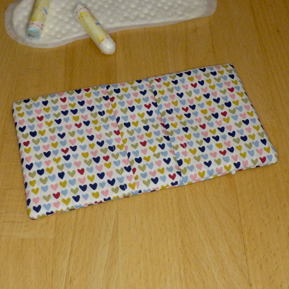 Tampontasche, Kosmetiketui, Minitäschchen aus Biobaumwolle, Handarbeit Bild 3