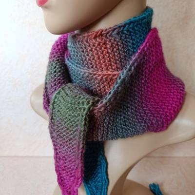 Halswärmer, handgestrickter Sophie-Art-Schal, Scandinavian Style, Colourblocking
