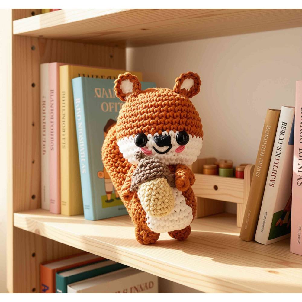 Eichhörnchen Schlüsselanhänger gehäkelt, Glücksbringer & Rucksack Anhänger, Herbstdeko , süßes Geschenk zur Einschulung Bild 10
