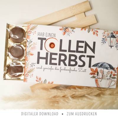 Toffifee-Banderole zum Herbst | "Hab einen tollen Herbst" | kleines Herbstgeschenk | Printable zum Ausdrucken