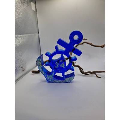 Dekoration Anker Transparent Blau