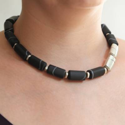 Streifenachat-Collier