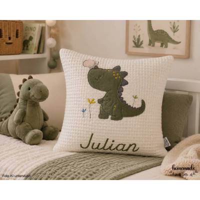 Dino Kissen personalisiert, Babygeschenk, Geburtsgeschenk, Kissen mit Namen, personalisiertes Geschenk,
