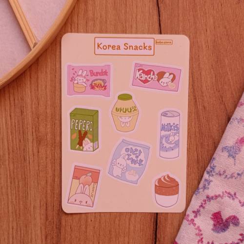 Koreanische Snacks Stickersheet