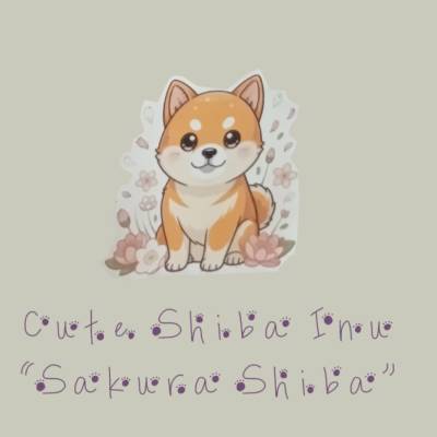 Shiba Inu "Sakura" Sticker / Aufkleber / Handmade