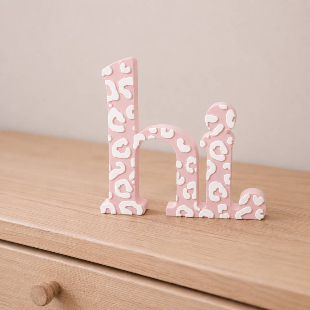 hi“ Deko im Leo-Design | 3D-gedruckte Dekoration aus PLA
