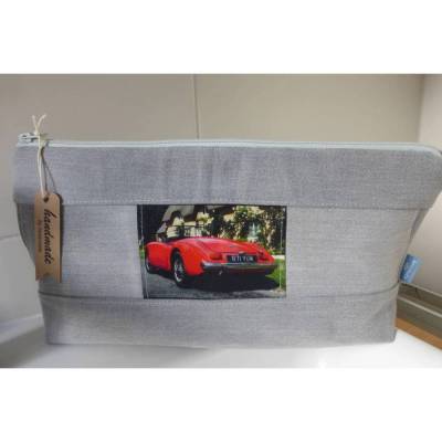 Kulturbeutel mit Oldtimer MG Waschtasche mit wasserfester Innentasche Einzelstück!