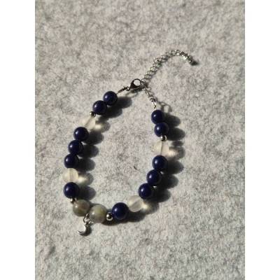 Mondlicht | Handgefertigtes Edelsteinarmband mit Labradorit | Verstellbar | Geschenkidee