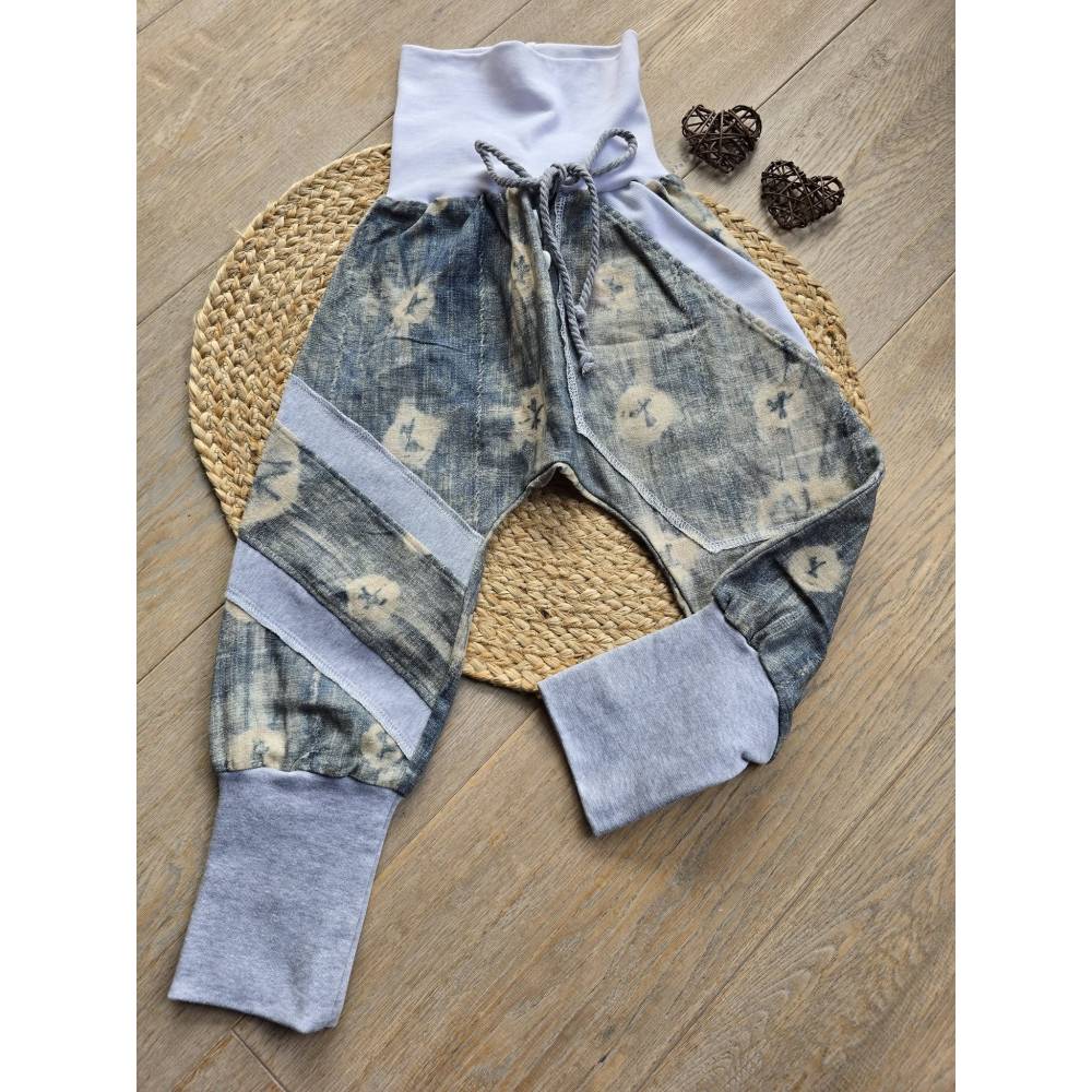 Leinen Pumphose für Kinder Gr.98/104 – Leicht, Atmungsaktiv & Handmade Unikat Unisex Pants Bild 1