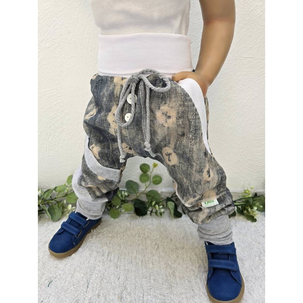 Leinen Pumphose für Kinder Gr.98/104 – Leicht, Atmungsaktiv & Handmade Unikat Unisex Pants Bild 2