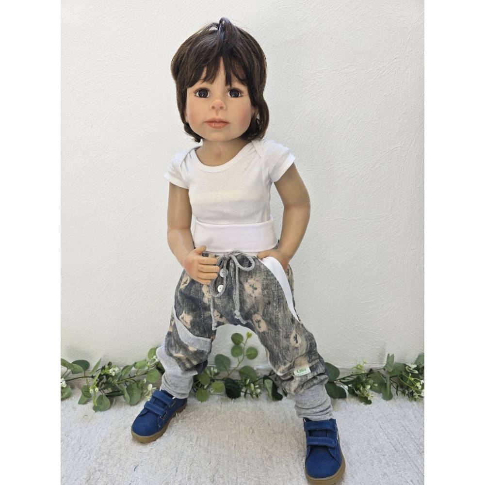 Leinen Pumphose für Kinder Gr.98/104 – Leicht, Atmungsaktiv & Handmade Unikat Unisex Pants Bild 6
