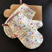 Ofenhandschuhe Blumen mit wärmeisoliertem Vlies