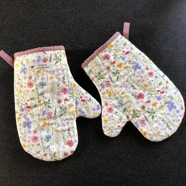 Ofenhandschuhe Blumen mit wärmeisoliertem Vlies Bild 4