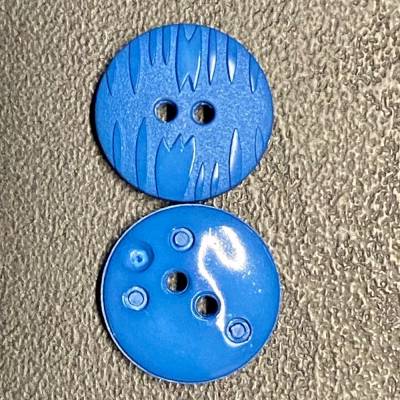2-Loch Knöpfe Durchmesser ca. 18 mm blau gemustert Packung mit 10 Stück