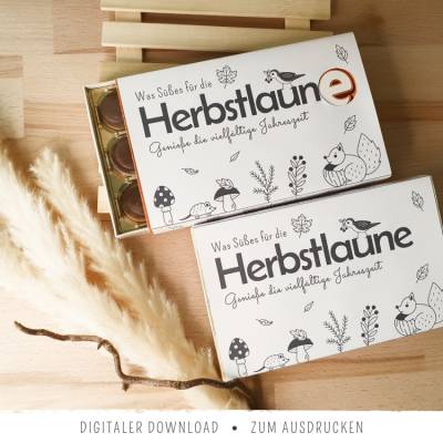 Toffifee-Banderole Herbstlaune | Herbst-Geschenk zum Ausdrucken | Süßes Mitbringsel