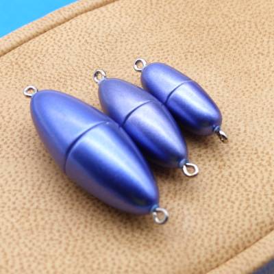 Magnetverschluss blau, oval mit Ösen, 14, 11 oder 9mm, Schmuckverschluß, Kettenverschluss