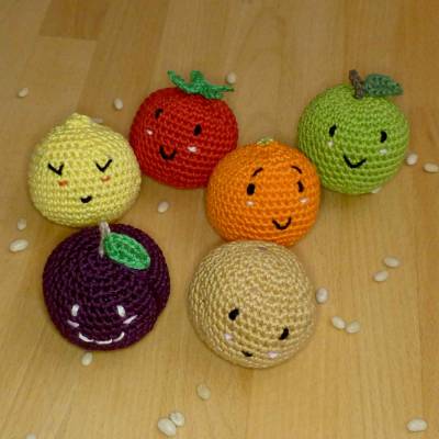 Häkelanleitung Jonglierbälle Obst & Gemüse, pdf-Datei