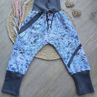 Jeans Pumphose Kinder Unikat Gr.98/104 – Nachhaltige, handgemachte Kinderhose Denim Blau Unisex