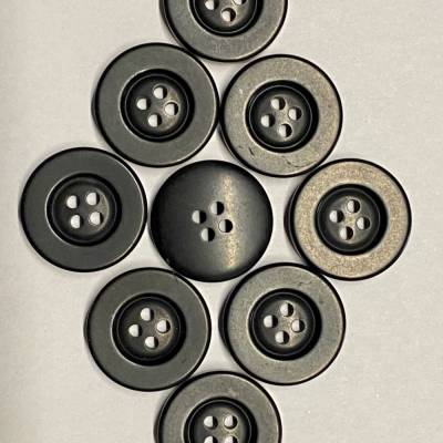 4-Loch Knöpfe Durchmesser ca. 24 mm schwarz Packung mit ca.9 Stück / 20 g