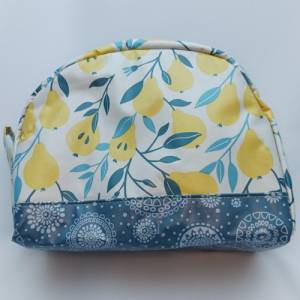 Große Kulturtasche, Waschtasche, Wachstuch