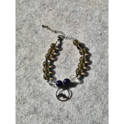 Bergzeit | Handgefertigtes Edelsteinarmband mit Bergkristall | Verstellbar | Geschenkidee