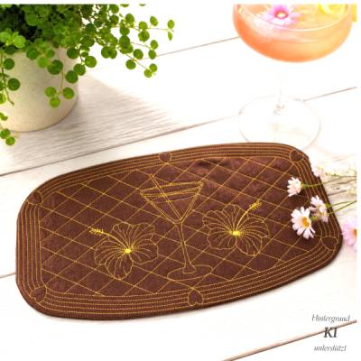 Stickdatei Untersetzer Quilt Optik Cocktail Sommer