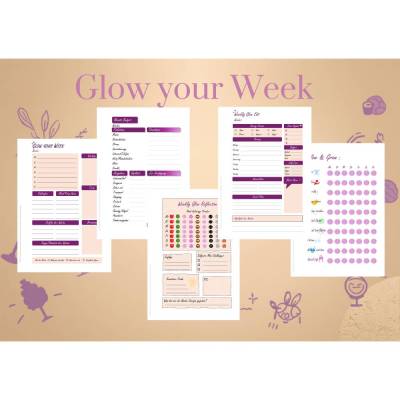 Weekly Glow Planer PDF | Wochenplaner, Finanzen & Gewohnheiten Tracker (Digitaler Download)