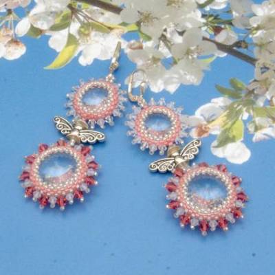 Unikat Ohrringe, Geburtstag, rosa weiß, Trend, Sommer Urlaub Ohrhänger, Glasperlenschmuck, Geschenkidee Frau Unikat