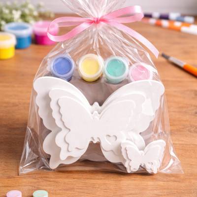 DIY Bastelset Schmetterlinge 3 Gießfiguren zum Bemalen Kreativset mit Farben Kindergeburtstag Kreativ