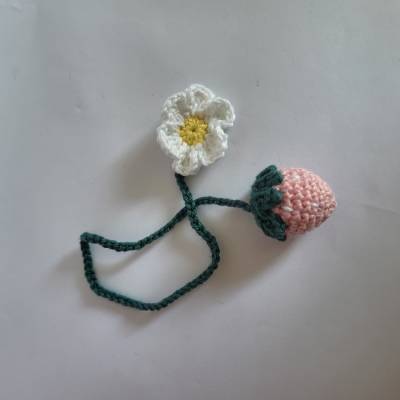 Erdbeere-Lesezeichen-Rosa