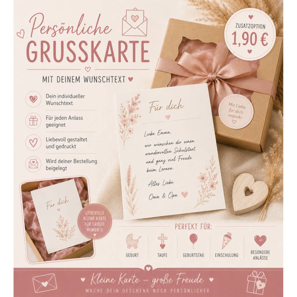 Persönliche Grußkarte mit Wunschtext | Zusatzoption zur Bestellung Bild 1