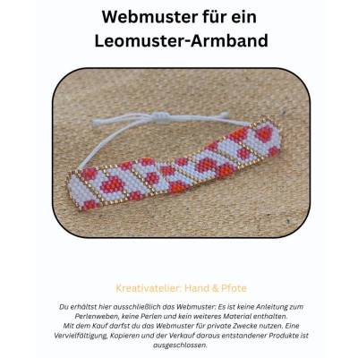 Webmuster für ein Perlenarmband im Leopardenstil mit diagonalen Linien