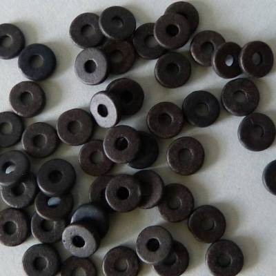 Keramikperlen, Scheibe, schwarz matt, 8 x 2 mm, Zwischenperlen, Schmuckherstellung, Perlen, Spacer