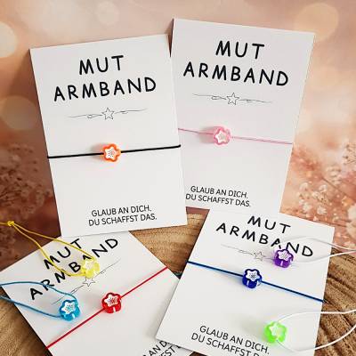 Mutarmband Kinder, Mutmacher Armband Geschenk Schulkind Einschulung Schulstart, Glücksbringer Schule, Selbstbewusstsein