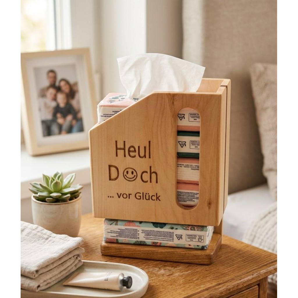 Taschentuchbox Holz - stilvoller Tempospender - Badezimmer Deko