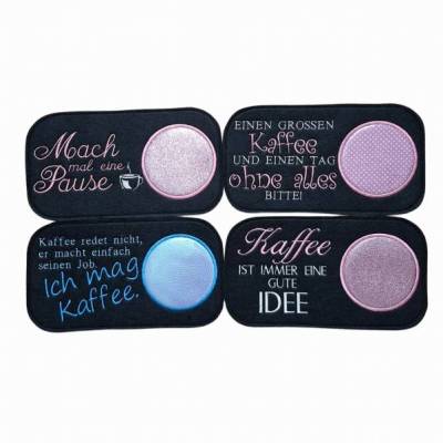 Stickdatei für Mug Rug Set Kaffee