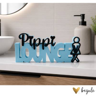 Schriftzug Pippilounge - 3D Druck - Farben individualisierbar