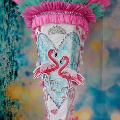 Schultüte Flamingo Schmetterling  Zuckertüte