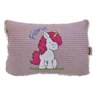 Süßes Einhorn & Name, Personalisierte Kissen, Geschenk Geburt, Kissen mit Namen, Namenskissen, Baby, Mädchen