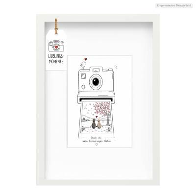 Steinbild "Glück ist, wenn Erinnerungen blühen." – Lieblingsmomente Geschenk für Paare