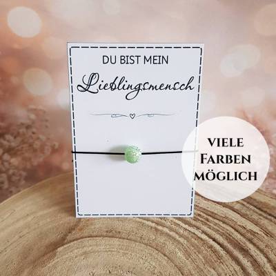 Geschenk Lieblingsmensch, Freundschaftsarmband, Armband mit Karte, kleine Aufmerksamkeit Lieblingsmensch, Glücksarmband 