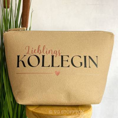 Kosmetiktasche Filz Geschenk Kollegin | Kulturtasche | Lieblingskollegin | Filztasche mit Reißverschluss