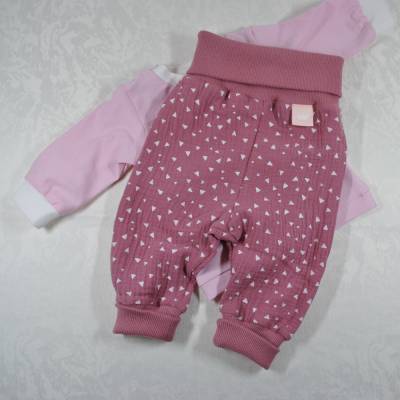 Baby-Set Gr.56, Langarmshirt und Pumphose, , Geschenk zur Geburt