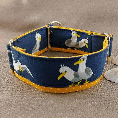 Hundehalsband „Strandpatrouille“ – Maritimer Look Zugstopp o. Klickverschluss , individuell verstellbar & maßgefertigt
